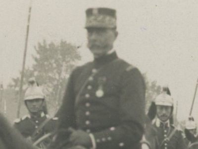 Ancienne Photographie - Manoeuvre de Régiment - Dragons à Cheval - Lance - 3e République - Officier - Cavalerie