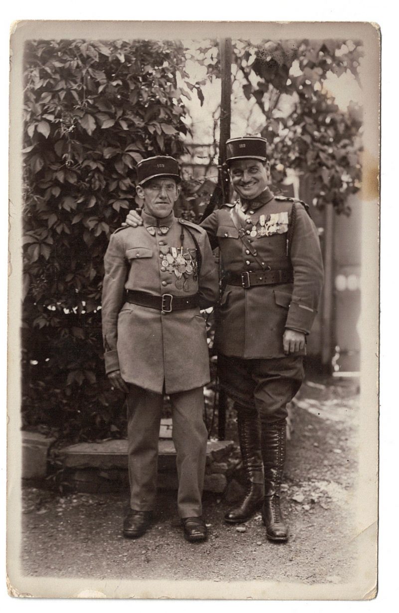 Carte Photo Soldats France - 1930 - Médaillés - 152 Régiment Infanterie - Colmar - Croix de Guerre