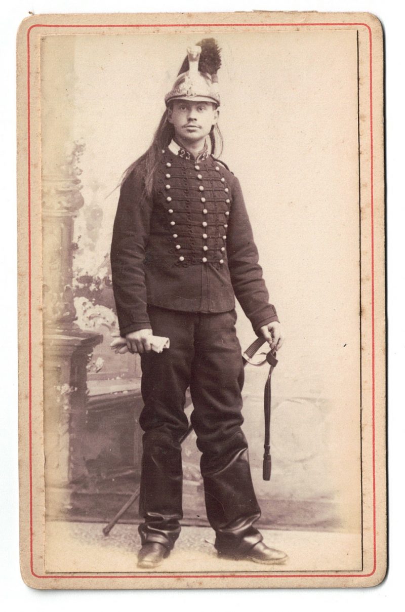 CDV - Ancienne Photographie - 3ème République - 23ème Dragon - Casque - Uniforme 1900