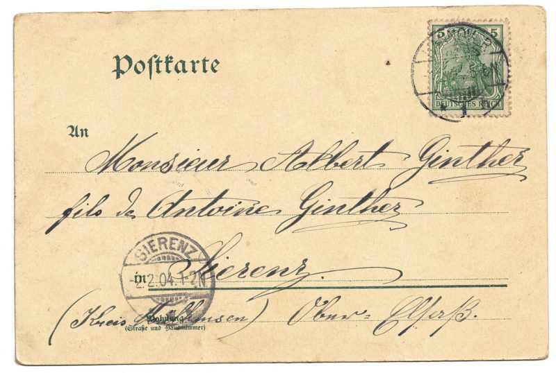 Carte Postale Illustrée - Soldat Prussien - Guerre 14/18 - Propagande - Casque à pointe - Artillerie en campagne - Manoeuvre Sierenz