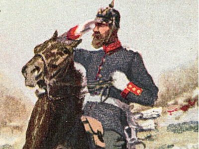 Carte Postale Illustrée - Soldat Prussien - Guerre 1870/71 - Casque à pointe - Bataille France - Gedenktag - Etat major - Bavarois