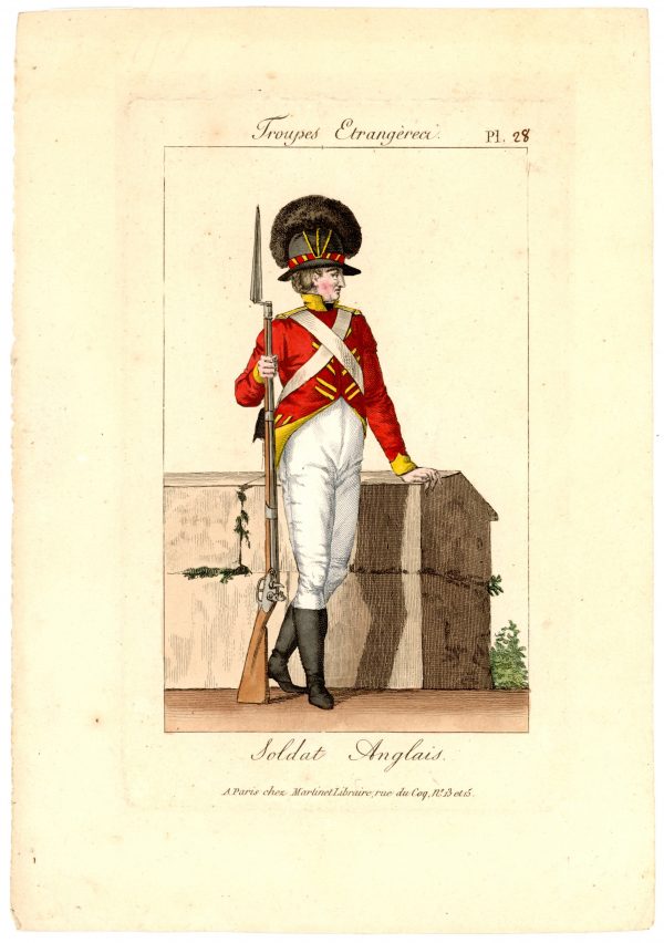 Gravure XIX - Martinet - Troupes Etrangère - Tenue Soldat Anglais - Planche 28