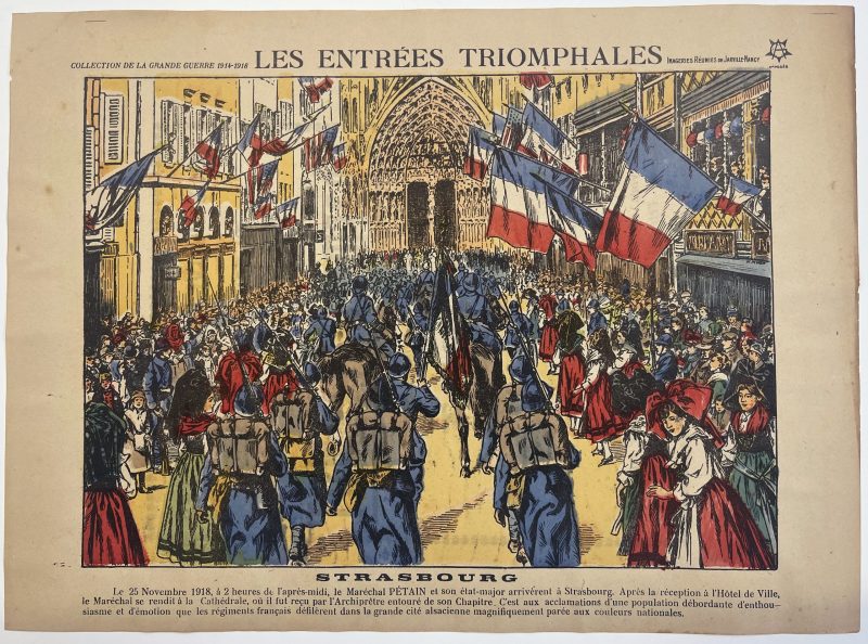 Lot 12 gravures - Les Entrées Triomphales - Victor Huen - Illustration - Guerre 1914-1918 - Libération - Villes - Alsace Lorraine