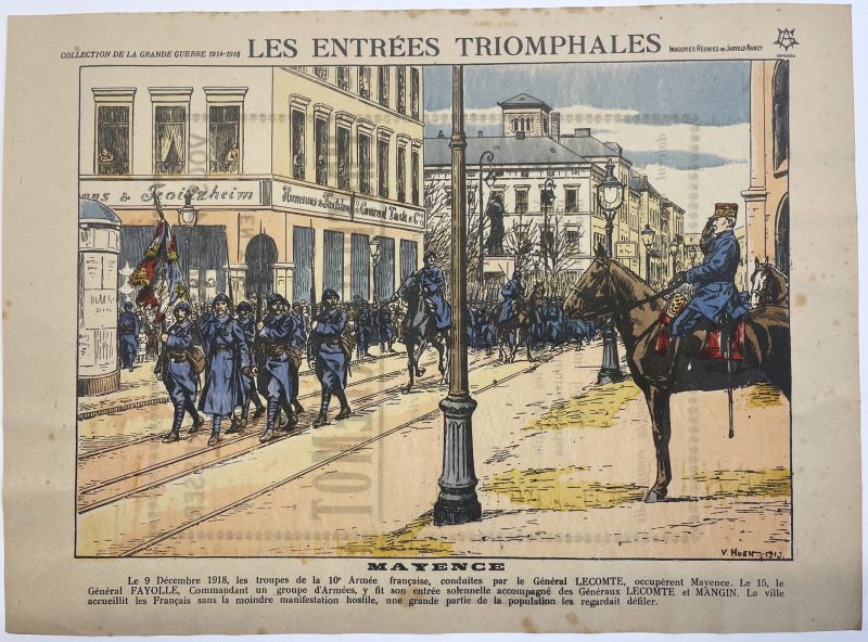 Lot 12 gravures - Les Entrées Triomphales - Victor Huen - Illustration - Guerre 1914-1918 - Libération - Villes - Alsace Lorraine