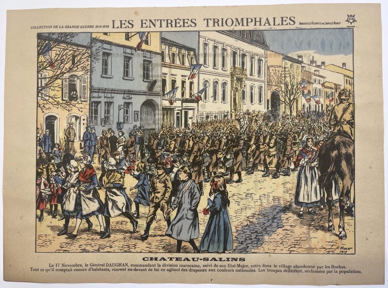 Lot 12 gravures - Les Entrées Triomphales - Victor Huen - Illustration - Guerre 1914-1918 - Libération - Villes - Alsace Lorraine