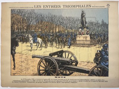 Lot 12 gravures - Les Entrées Triomphales - Victor Huen - Illustration - Guerre 1914-1918 - Libération - Villes - Alsace Lorraine