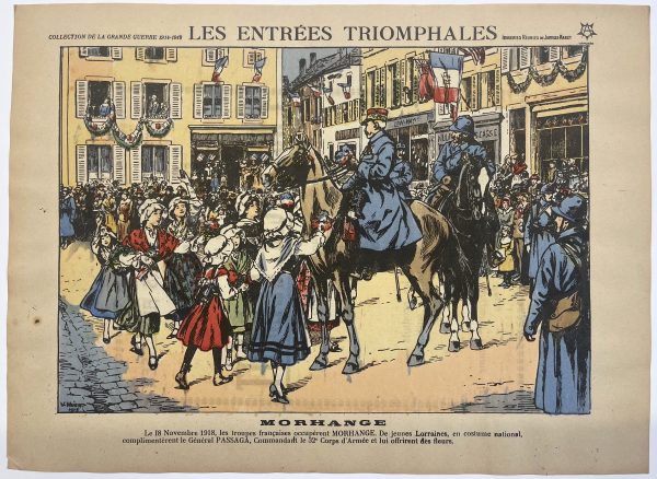 Lot 12 gravures - Les Entrées Triomphales - Victor Huen - Illustration - Guerre 1914-1918 - Libération - Villes - Alsace Lorraine