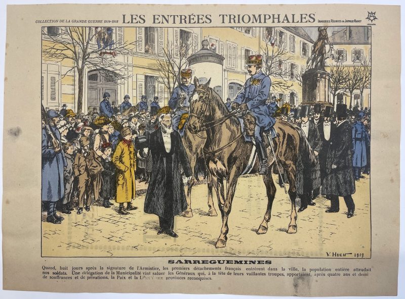 Lot 12 gravures - Les Entrées Triomphales - Victor Huen - Illustration - Guerre 1914-1918 - Libération - Villes - Alsace Lorraine