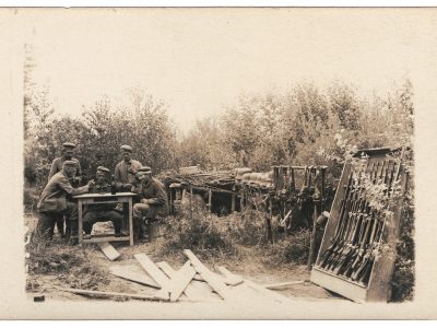 Photo Carte Postale Guerre 14/18 Soldat Alsacien Armée Allemande Classe 1914 -105 régiment Saxon - Prusse - Tranchée