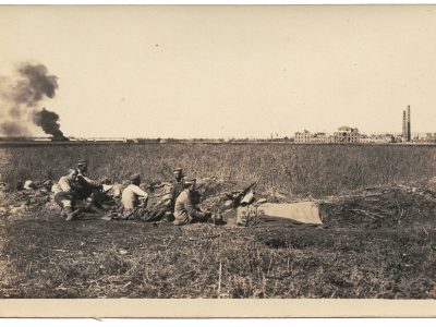 Photo Carte Postale Guerre 14/18 Soldat Alsacien Armée Allemande Classe 1914 -105 régiment Saxon - Prusse - Tranchée