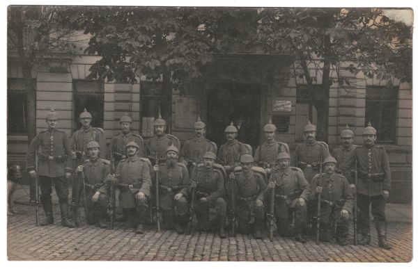 Photo Carte Postale Guerre 14/18 Soldat Alsacien Armée Allemande Classe 1914 -105 régiment Saxon - Prusse - Tranchée