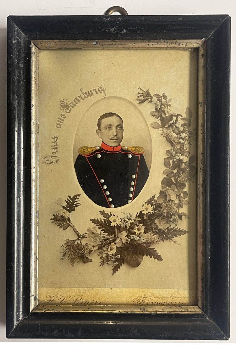 Cadre Photo Ancien Souvenir Militaire Allemagne Guerre 14/18 - Soldat - Uhlan - Saarburg - Uniforme - Armée Prussienne