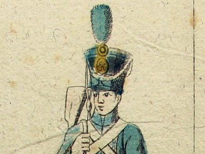 Petits soldats de papier - Feuille imagerie militaire - Ancienne gravure - Uniforme - Soldats allemands - Wurtemberg