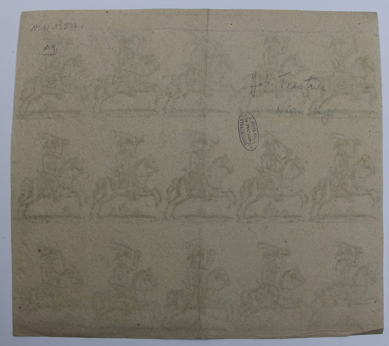 Petits soldats de papier - Feuille imagerie militaire - Ancienne gravure - Uniforme - Soldats allemands - Wurtemberg Dragons