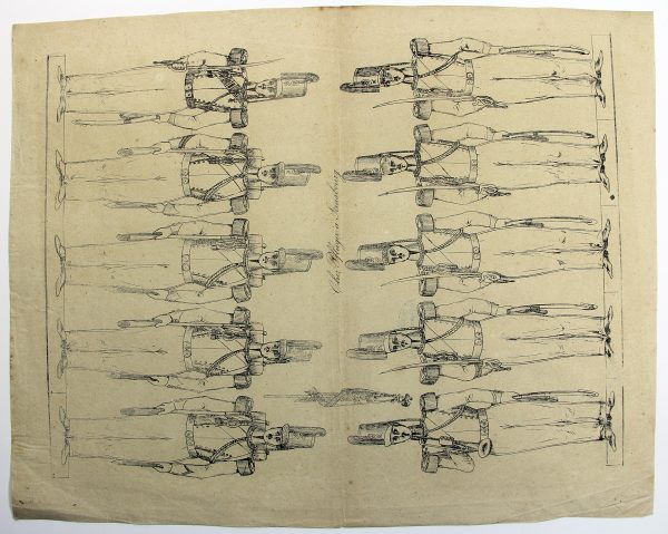 Petits soldats de papier - Feuille imagerie militaire - Ancienne gravure - Uniforme - Artillerie - Chasseurs - Hussards - PFLÜGER Strasbourg