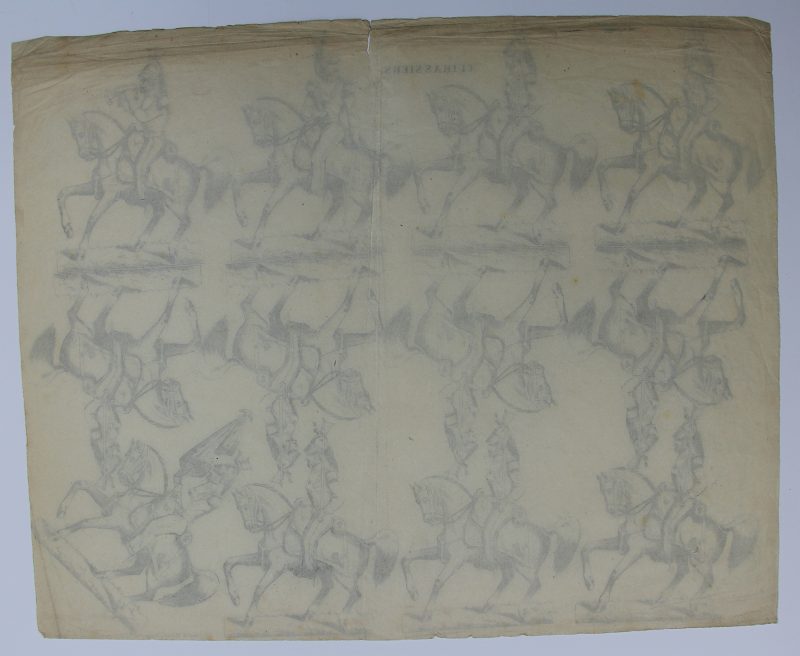 Petits soldats de papier - Feuille imagerie militaire - Ancienne gravure - Uniforme - Cuirassier - Faroti & Ohlamnn Strasbourg