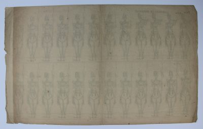 Petits soldats de papier - Feuille imagerie militaire - Ancienne gravure - Uniforme - Lancier en Bataille - Gangel Metz