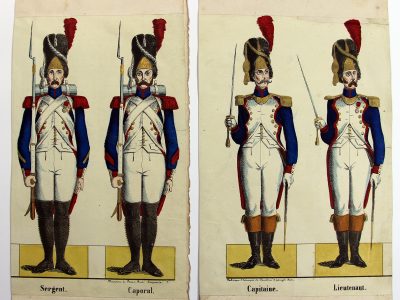 Petits soldats de papier - Feuille imagerie militaire - Ancienne gravure - Uniforme - Garde Impériale - Maison Dembour et Gangel Metz