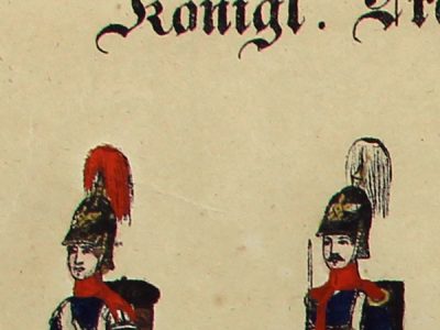 Petits soldats de papier - Feuille imagerie militaire - Ancienne gravure - Uniforme - Prusse Infanterie - Neu Ruppinn Gustav Kuhn