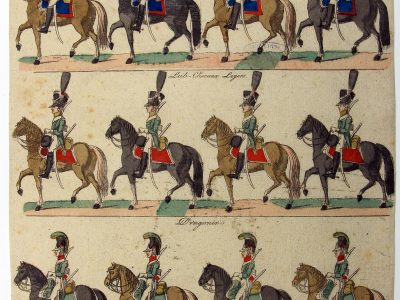 Petits soldats de papier - Feuille imagerie militaire - Ancienne gravure - Uniforme - Soldats allemands - Wurtemberg