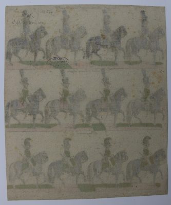 Petits soldats de papier - Feuille imagerie militaire - Ancienne gravure - Uniforme - Soldats allemands - Wurtemberg