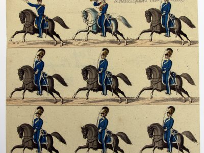 Petits soldats de papier - Feuille imagerie militaire - Ancienne gravure - Uniforme - Soldats allemands - Saxe