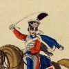 Petits soldats de papier - Feuille imagerie militaire - Ancienne gravure - Uniforme - Soldats allemands - Prusse Hussards