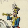 Petits soldats de papier - Feuille imagerie militaire - Ancienne gravure - Uniforme - Soldats Allemand - Prusse Dragons