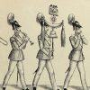 Petits soldats de papier - Feuille imagerie militaire - Ancienne gravure - Uniforme - Soldats Allemands - Prusse Infanterie Nouvel uniforme