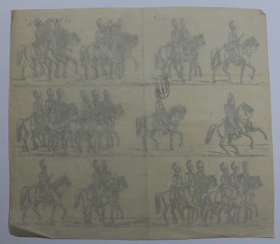 Petits soldats de papier - Feuille imagerie militaire - Ancienne gravure - Uniforme - Soldats Allemands - Cuirassiers Bavarois