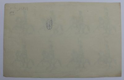 Petits soldats de papier - Feuille imagerie militaire - Ancienne gravure - Uniforme - Soldats Allemands - Wurtemberg Chasseurs à Cheval