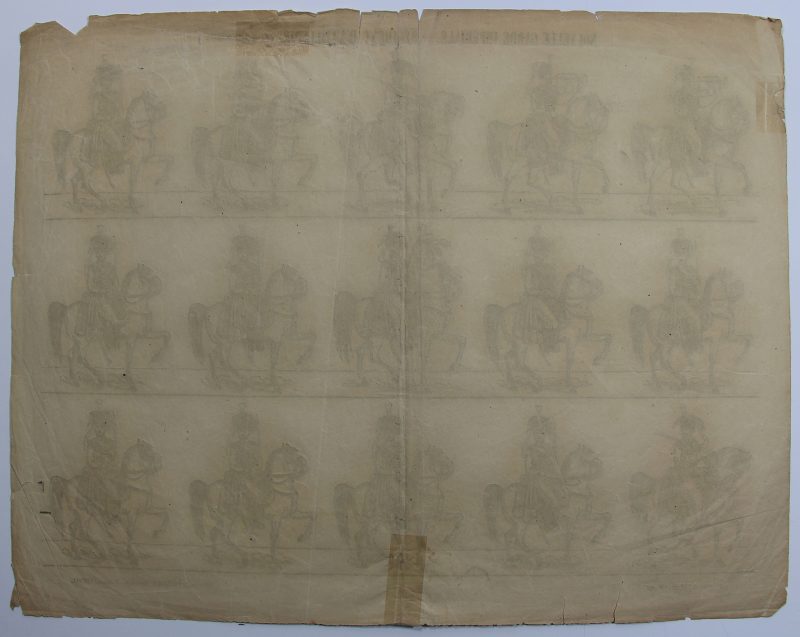 Petits soldats de papier - Feuille imagerie militaire - Ancienne gravure - Uniforme - Soldats Français - Garde Imperiale Artillerie - Pellerin Editeur