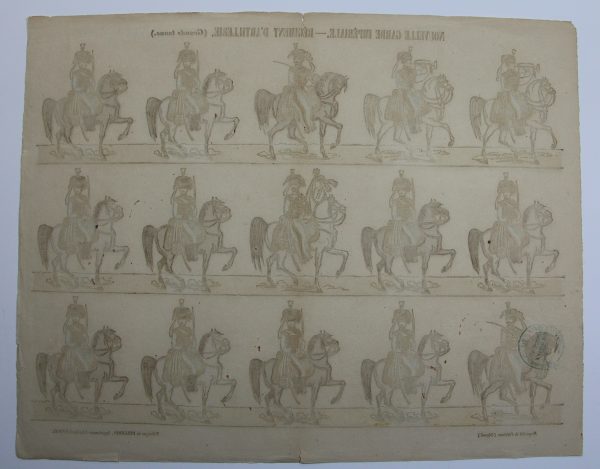 Petits soldats de papier - Feuille imagerie militaire - Ancienne gravure - Uniforme - Soldats Français - Garde Imperiale Artillerie - Pellerin Editeur