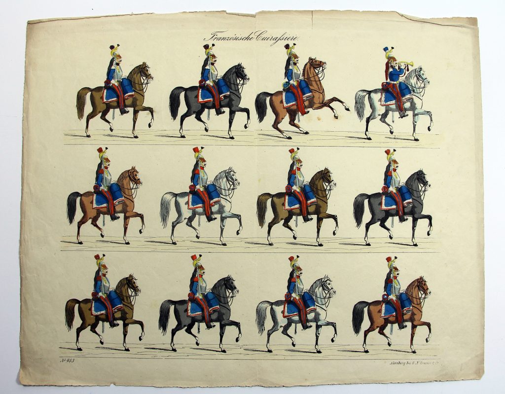 3 Petits Soldats Anciens En Bois Et Papier Plâtré (19ème Siècle, Bon Dufour)