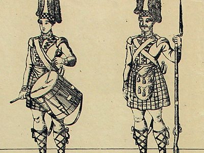 its soldats de papier - Feuille imagerie militaire - Ancienne gravure - Uniforme - Soldats Allemand - Ecossais Angleterre