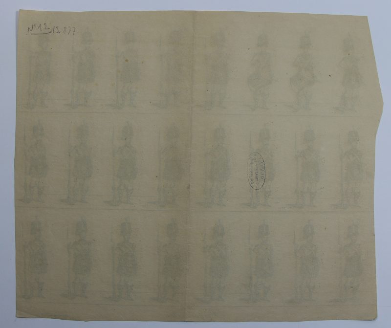 its soldats de papier - Feuille imagerie militaire - Ancienne gravure - Uniforme - Soldats Allemand - Ecossais Angleterre