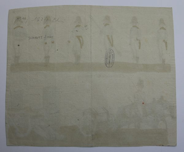Petits soldats de papier - Feuille imagerie militaire - Ancienne gravure - Uniforme - Soldats Allemand - Autriche Artillerie