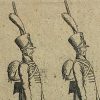 Petits soldats de papier - Feuille imagerie militaire - Ancienne gravure - Uniforme - Soldats Allemand - Brunswick Oel Infanterie