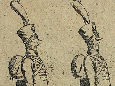 Petits soldats de papier - Feuille imagerie militaire - Ancienne gravure - Uniforme - Soldats Allemand - Brunswick Oel Infanterie