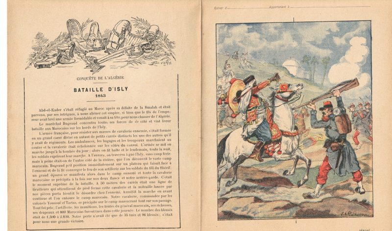 Petit Protège Cahier Scolaire Histoire de France - XIX illustration - Bataille d'Isly 1843 - Algérie