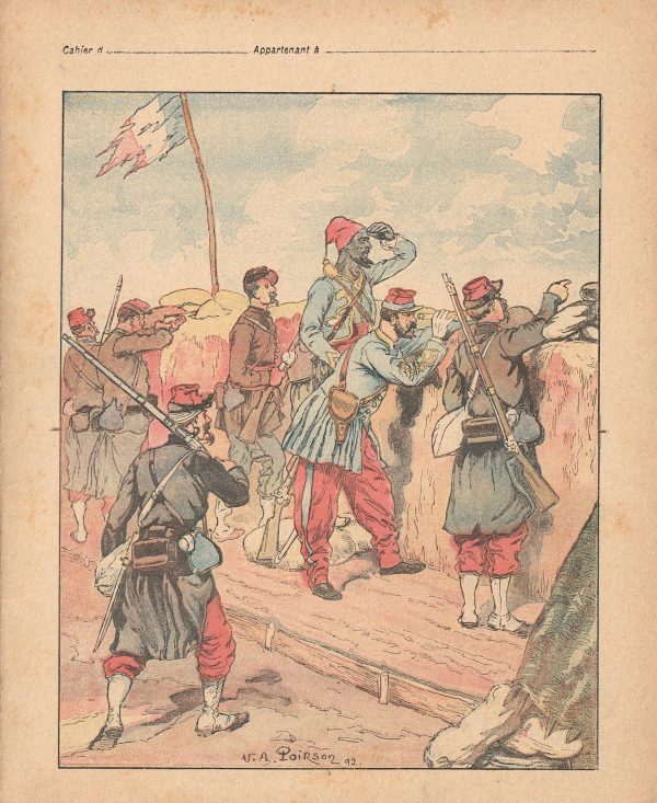 Petit Protège Cahier Scolaire Histoire de France - XIX illustration - Insurrection Kabile de 1871 - Blocus de Fort-National