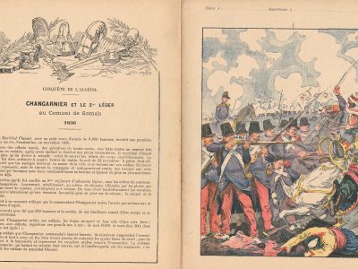 Petit Protège Cahier Scolaire Histoire de France - XIX illustration - Changarnier et le 2eme Leger au combat de Somah 1838