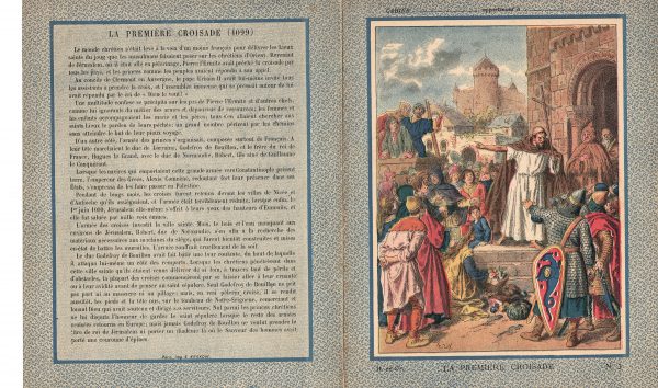 Petit Protège Cahier Scolaire Histoire de France - XIX illustration - La première croisade 1099