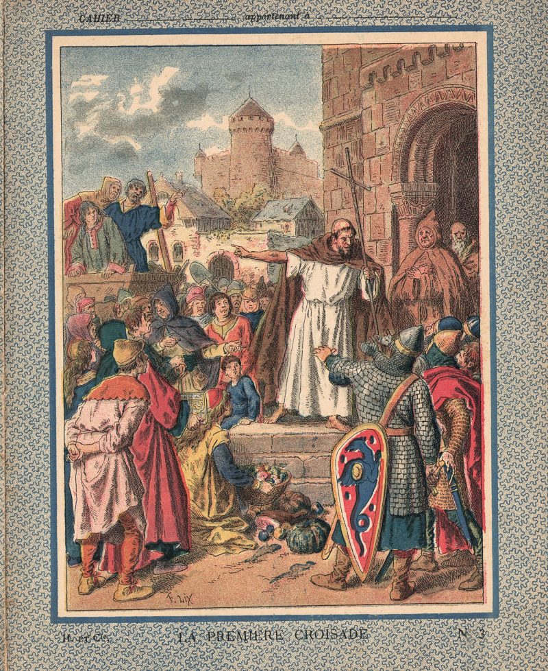 Petit Protège Cahier Scolaire Histoire de France - XIX illustration - La première croisade 1099