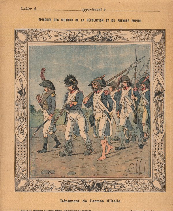 Petit Protège Cahier Scolaire Histoire de France - XIX illustration - Dénuement de l'armée d'Italie Bombled