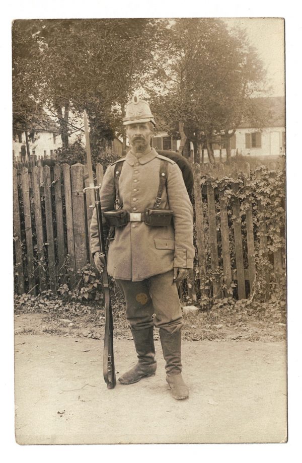 Photo Carte Postale 1915 - Chasseur Allemand - Guerre 14/18 - Shako - Alsace - Aigle Imperial - Baïonnette