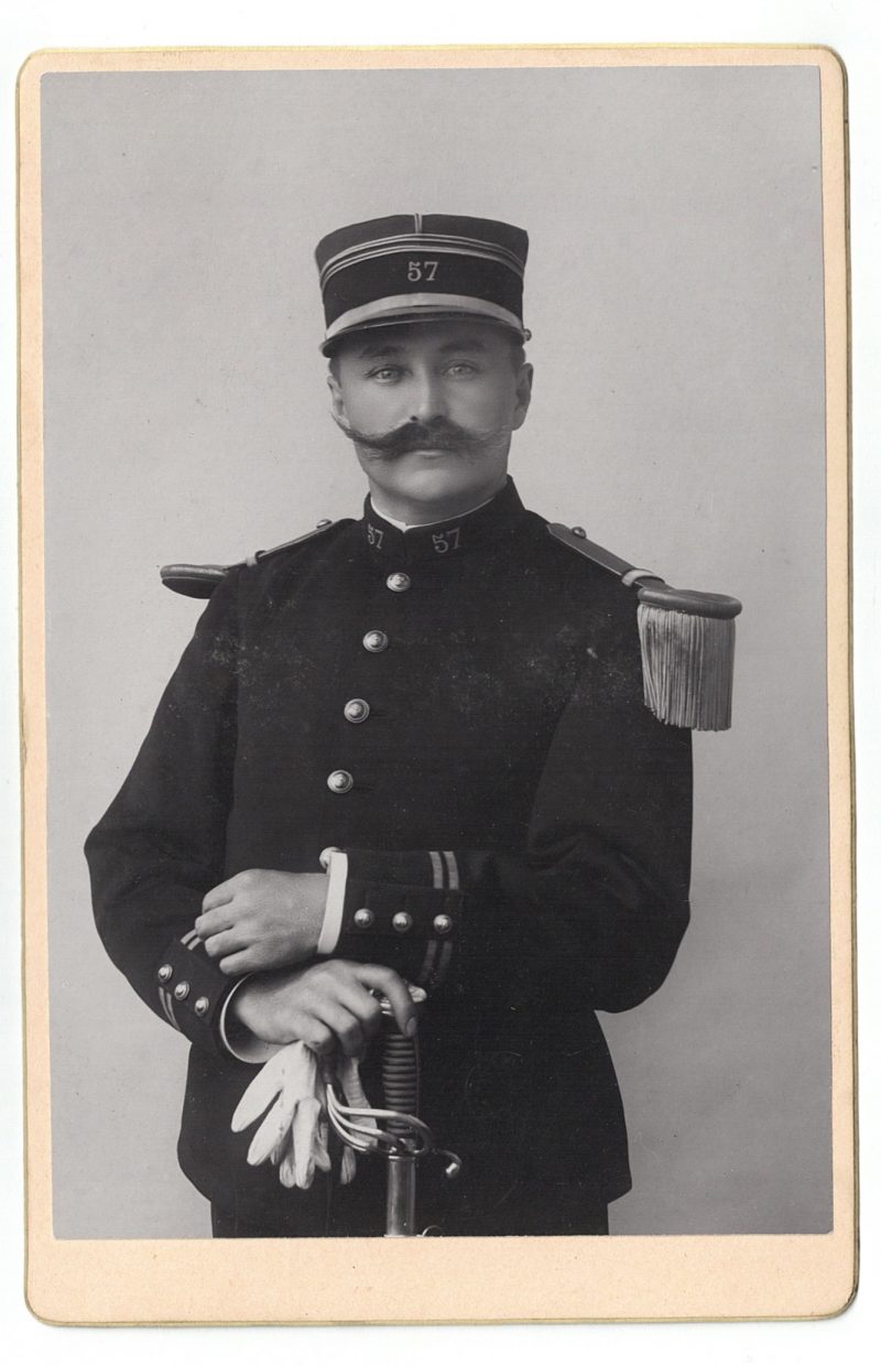 Grande CDV - Carte Cabinet Lieutenant du 57° Régiment infanterie uniforme Troisième République