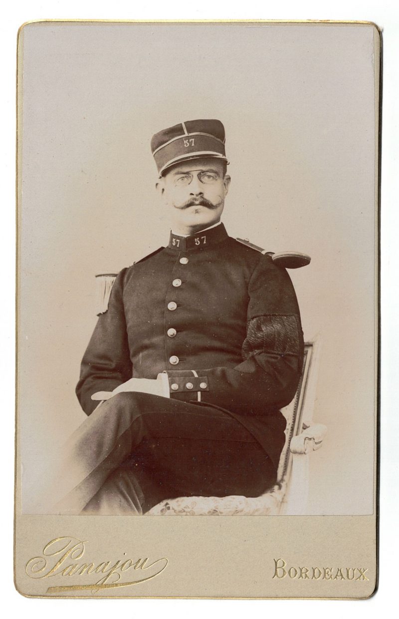 Grande CDV - Carte Cabinet Sous Lieutenant du 57° Régiment infanterie uniforme Epaulettes Troisième République