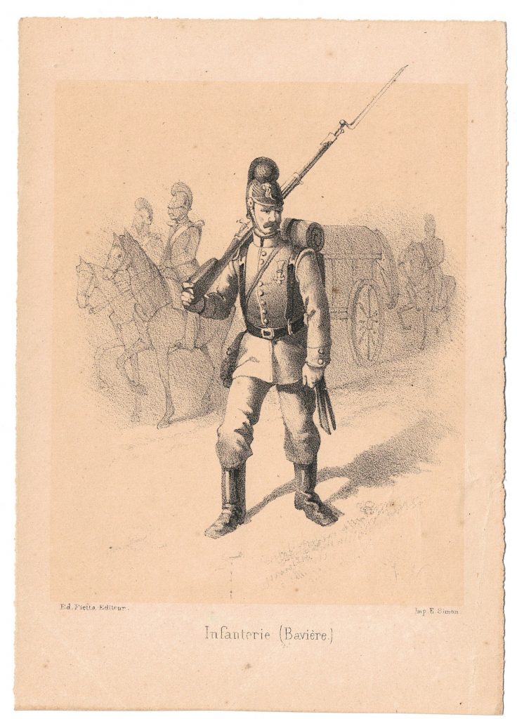Photo CDV Militaire – Infanterie Prussienne – Mayence Vers 1870 (tirage Albuminé, Signé)