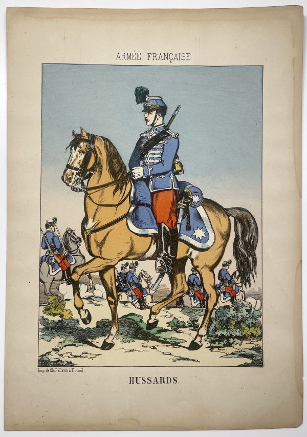 1 Gravure - Uniforme France - Armée 3em République - 1879 - Uniformes - Imagerie Epinal Pellerin - Imagerie Populaire - Hussard